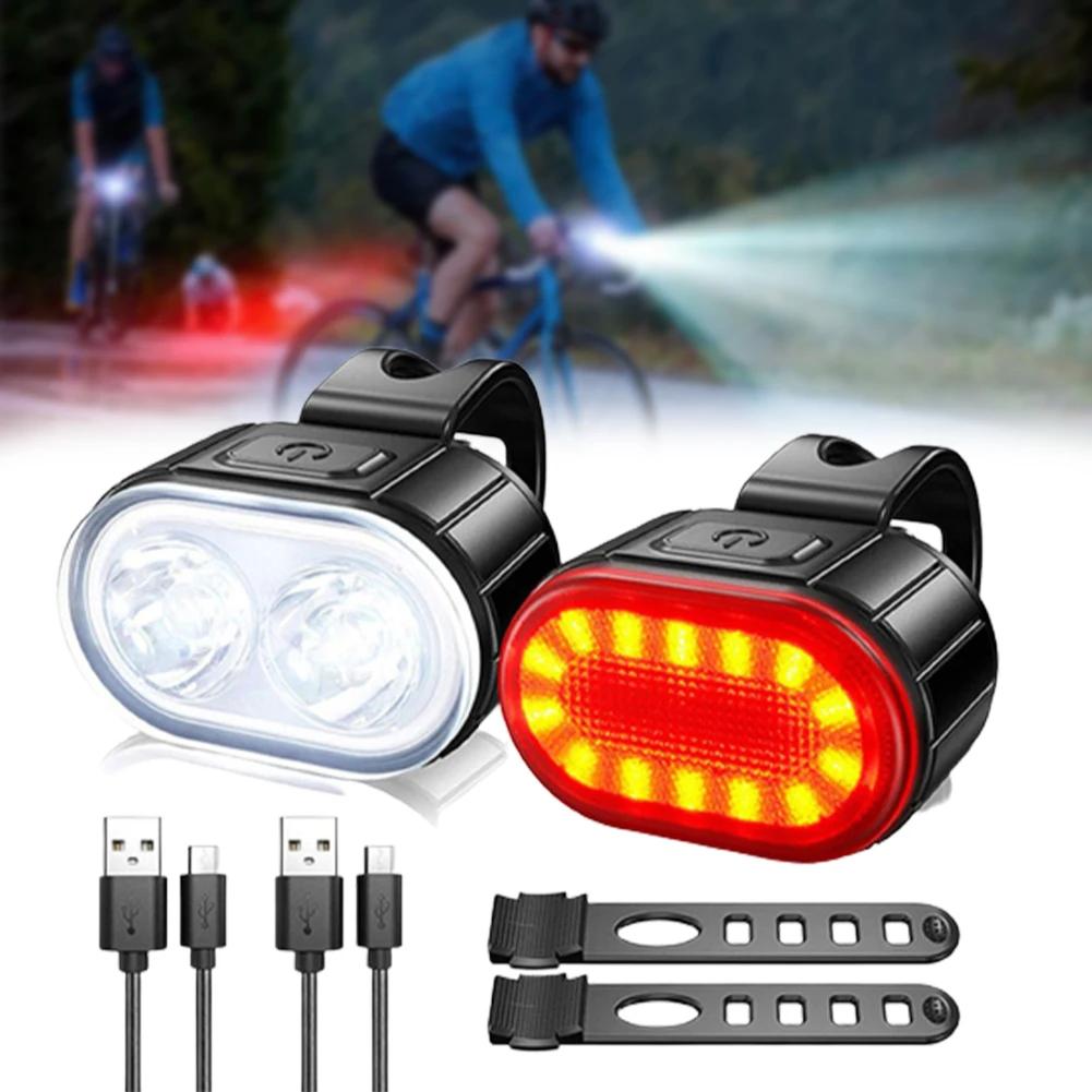 자전거 방수 미등, USB 충전, 사이클링 경고 테일 라이트, LED 헤드라이트, 후방 램프, 사이클링 부품 용품